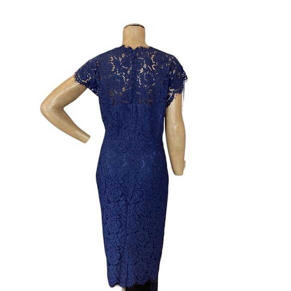 Miusol Blue Floral Lace Sheath Evening Cocktail Party Dress Plus Sz 5XL #271B - Picture 6 of 9